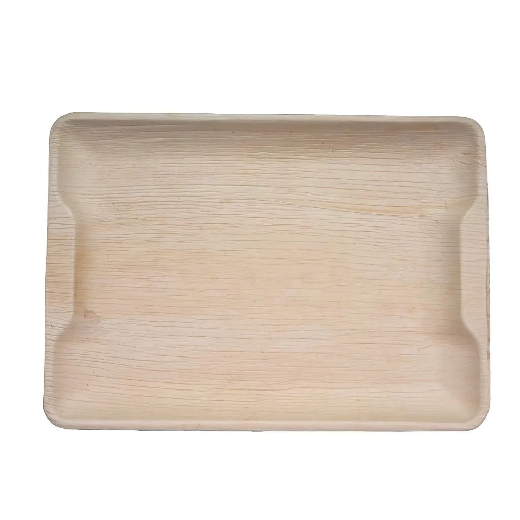 14x10 Inch Rectangle Disposable Palm Leaf Trays