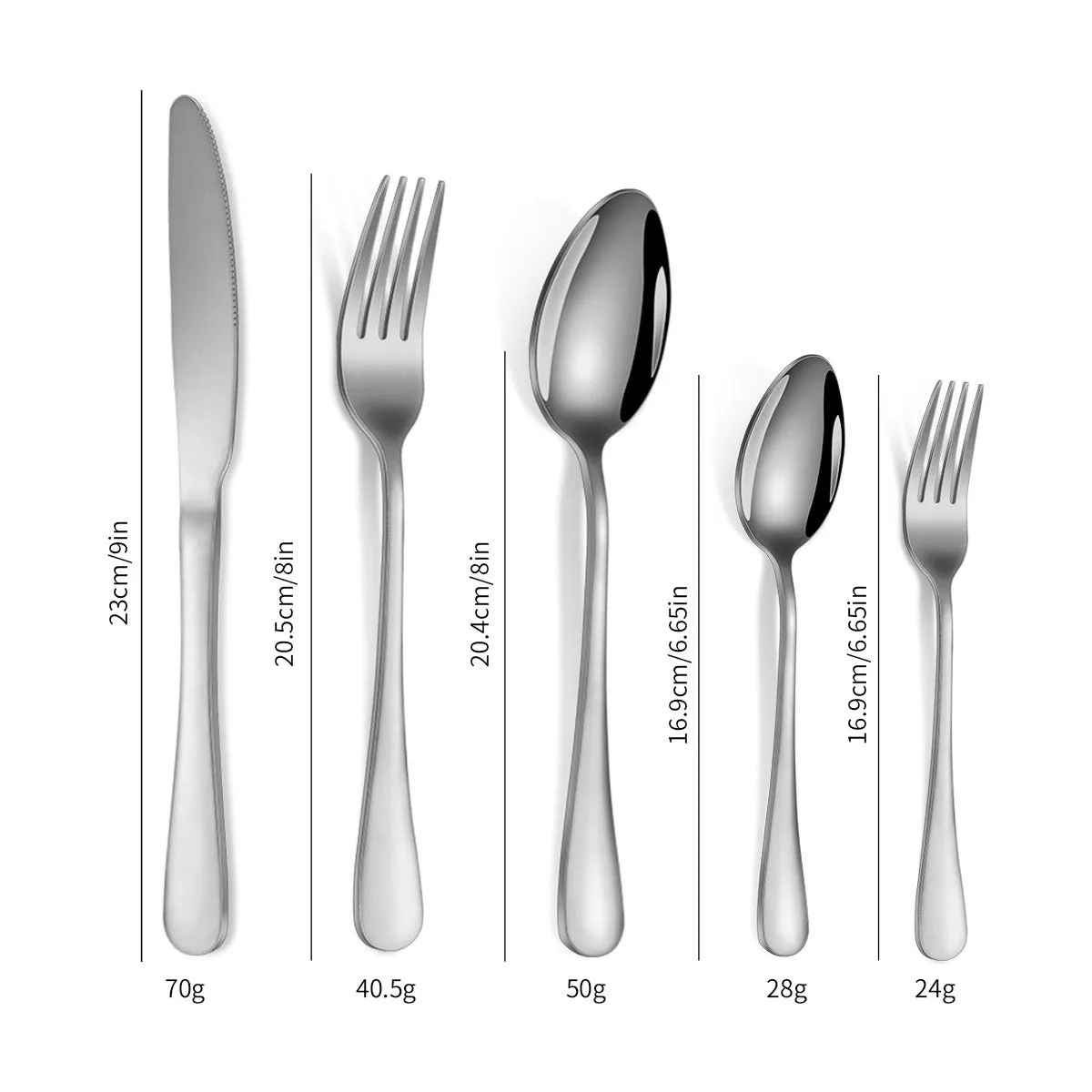 20 Pcs Stainless Steel Flatware Set Tableware Set-Chrome