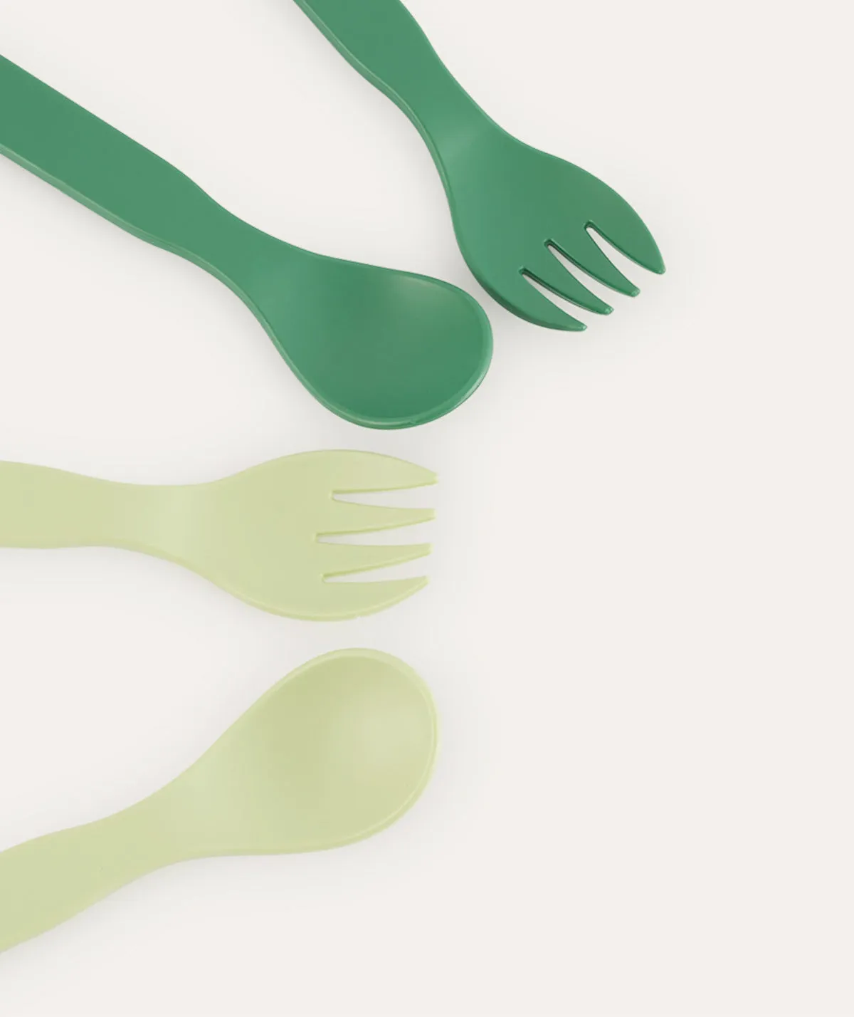 4 Pack Eco Spoons & Forks - Green