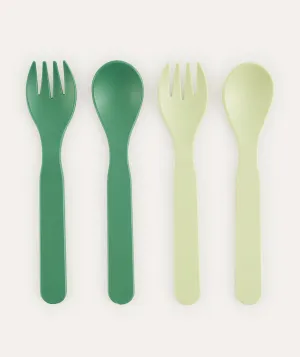 4 Pack Eco Spoons & Forks - Green