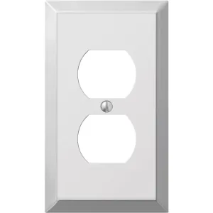 Amerelle 1-Gang Stamped Steel Outlet Wall Plate, Polished Chrome