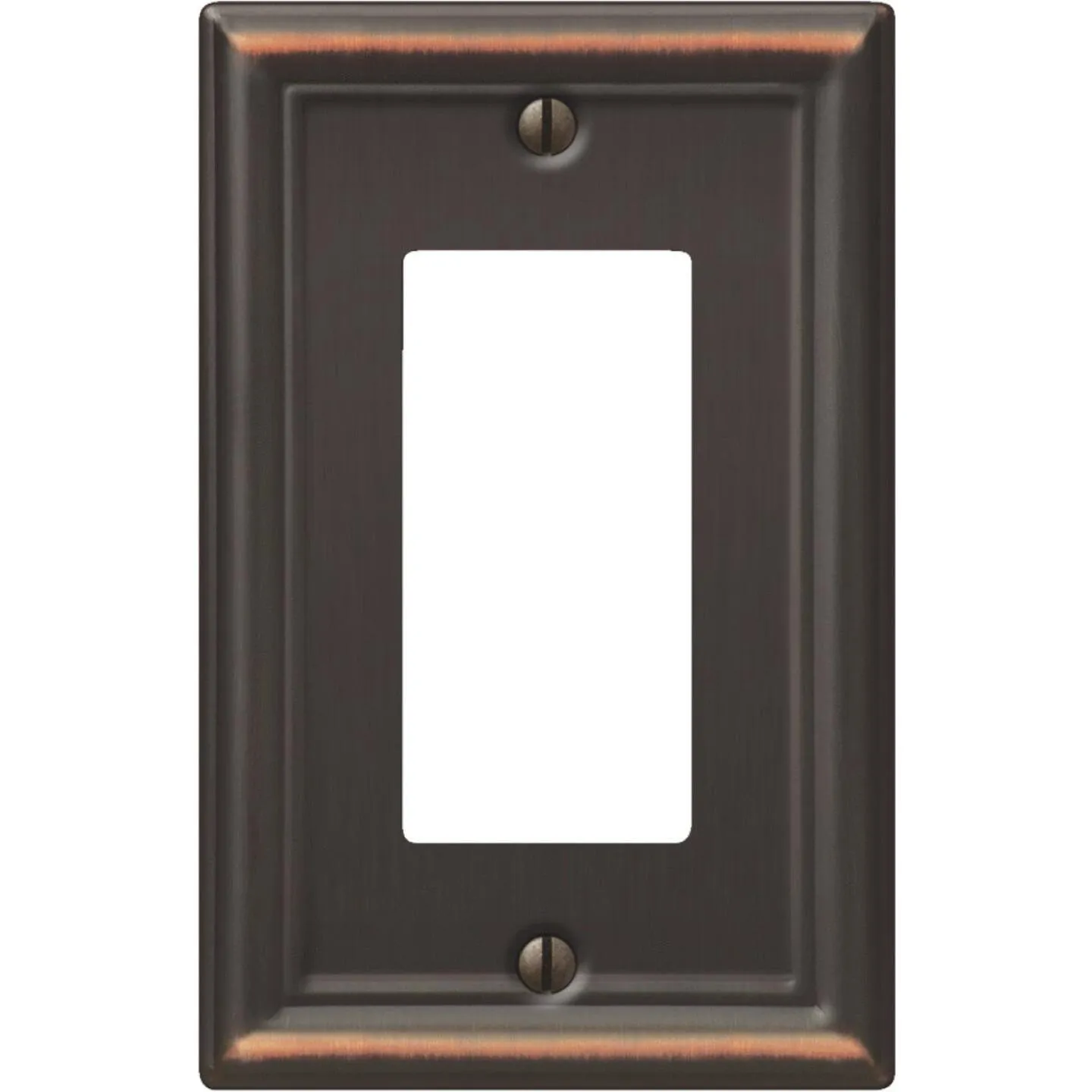 Amerelle Chelsea 1-Gang Stamped Steel Rocker Decorator Wall Plate, Aged Bronze