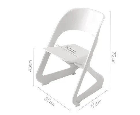 ArtissIn Set of 4 Dining Chairs Office Cafe Lounge Seat Stackable Plastic Leisure Chairs White