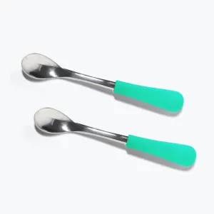 Avanchy Stainless Steel Infant Spoons - Pack of 2 - Green