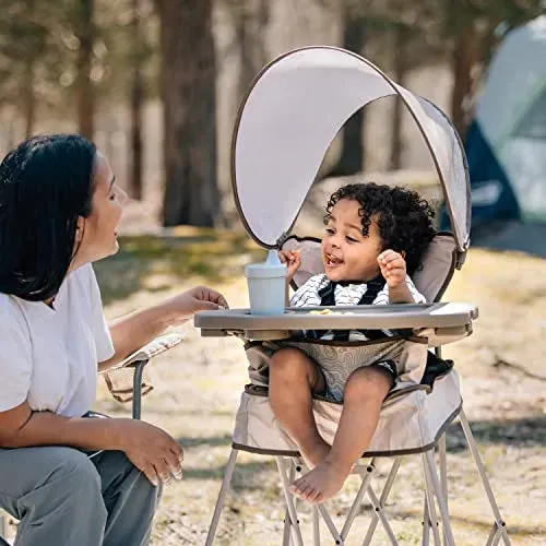 Baby Delight Go With Me Uplift Portable High Chair with Canopy - Sandstone