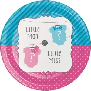 Baby Shower - 9" 'Bow Or Bowtie?' Large Plates (8ct)