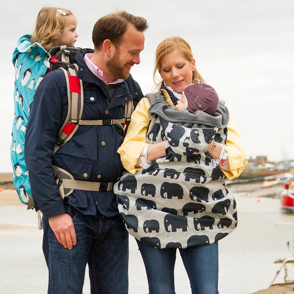 Babywearing Fleece-lined Cover - GREY ELEPHANT