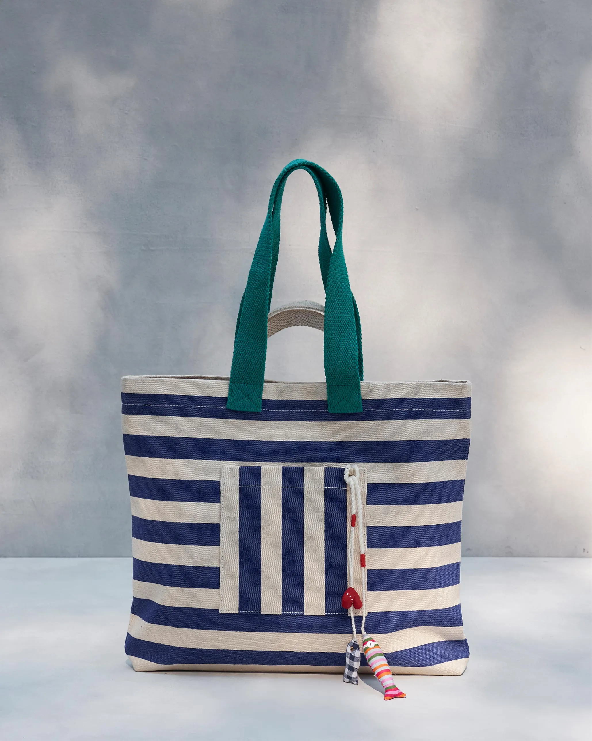 Bagan Stripe Tote - Cobalt Blue & Ivory