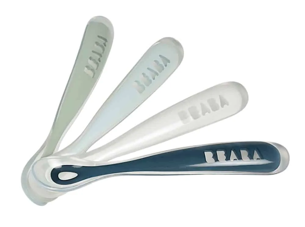 BEABA Self-Feeding Silicone Spoons - Set of 4