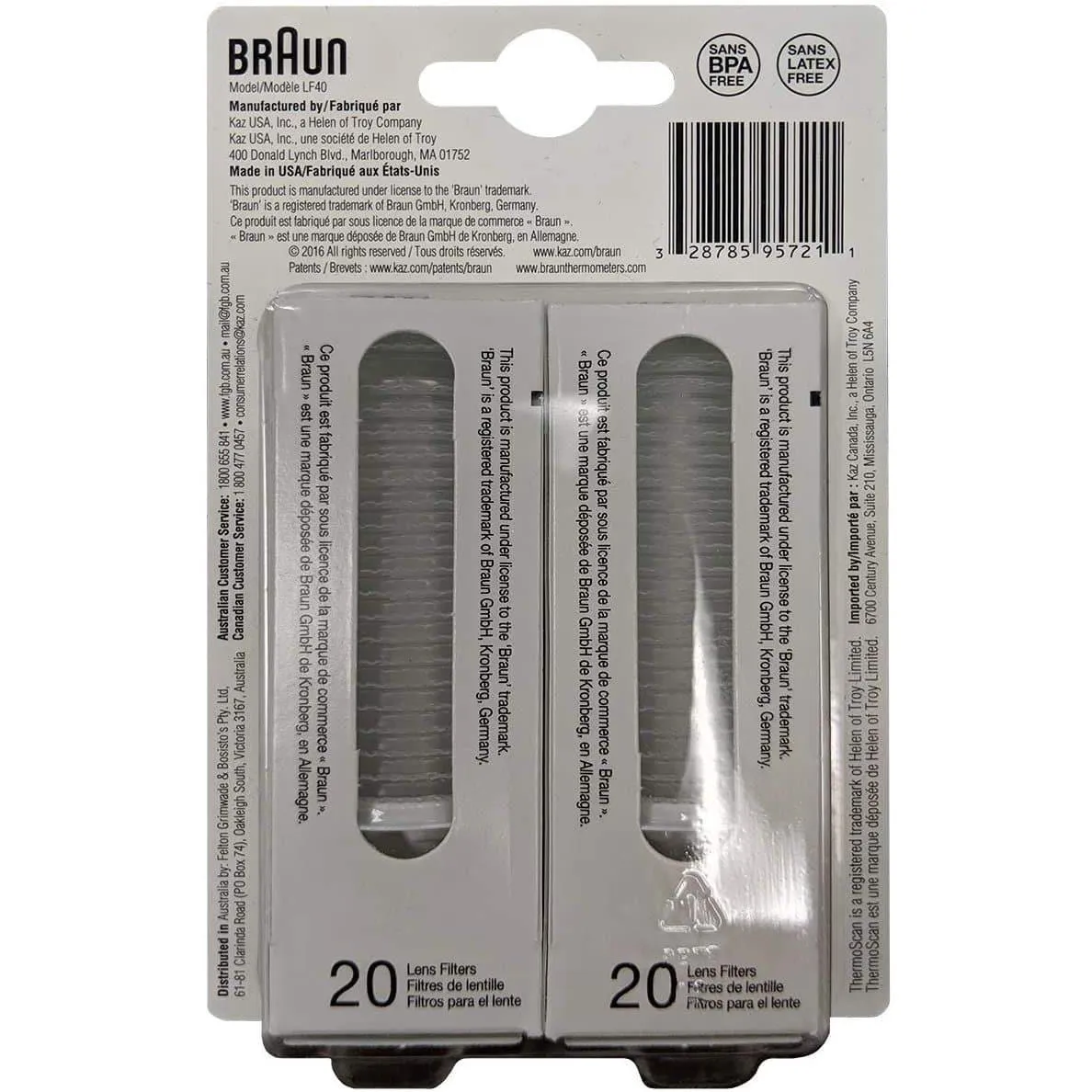 Braun LF40 ThermoScan Lens Filter Refills for Ear Thermometers - Pack of 40 | 12-C