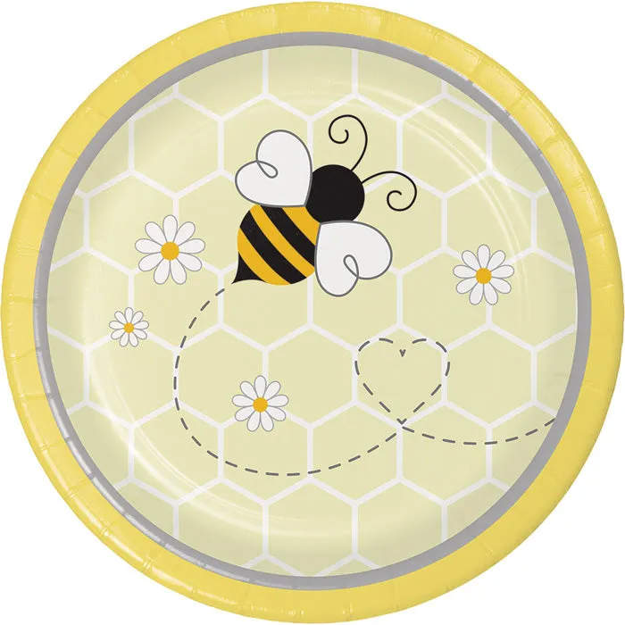 Bulk Bumblebee Baby Shower Paper Dessert Plates (96 per Case)