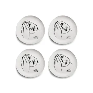 Carrol Boyes 4 Piece Just A Minute Dinner Plate Set White