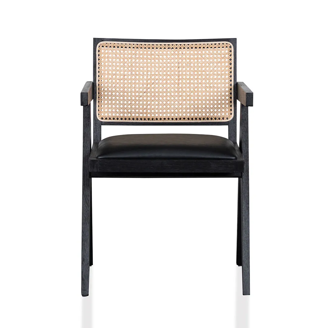 Castro Rattan Dining Chair - Black - Last One