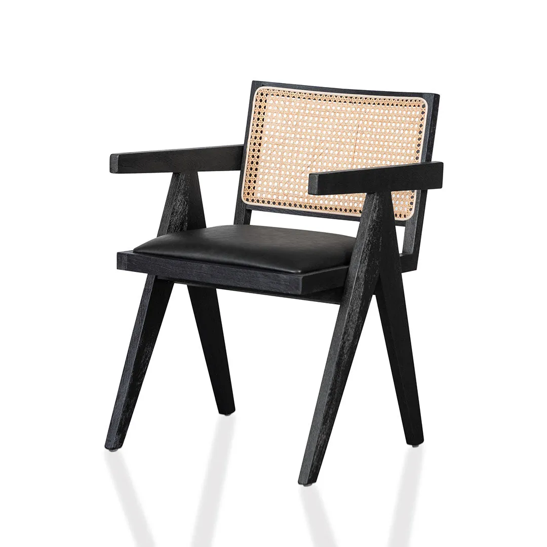 Castro Rattan Dining Chair - Black - Last One