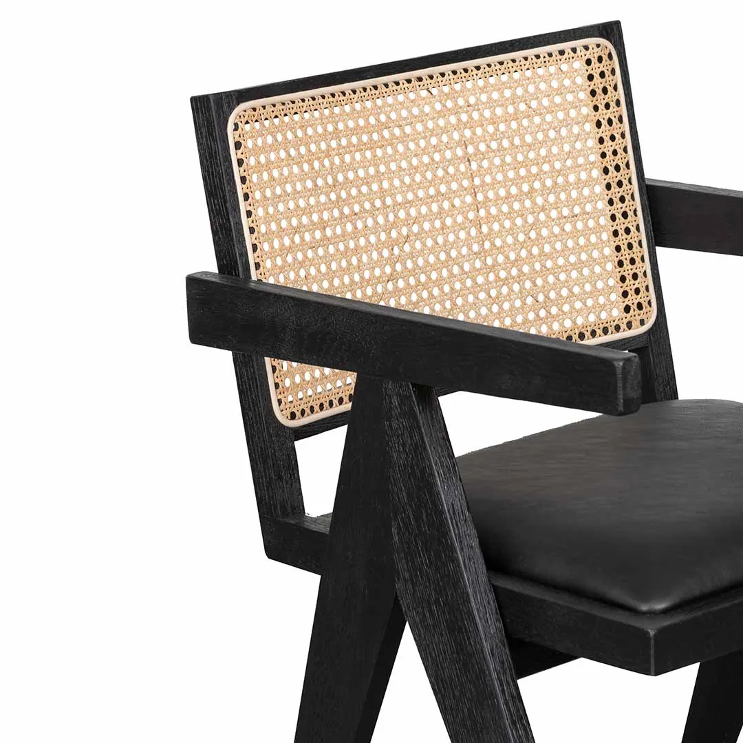 Castro Rattan Dining Chair - Black - Last One