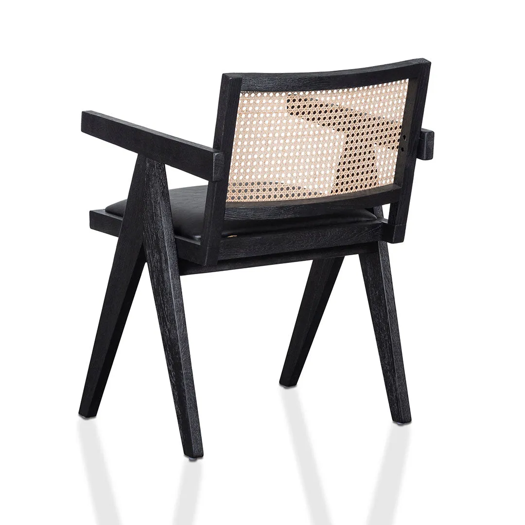 Castro Rattan Dining Chair - Black - Last One