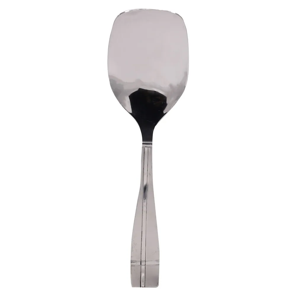 Check Pattern Stainless Steel Rice Serving Spoon 2Pcs Set