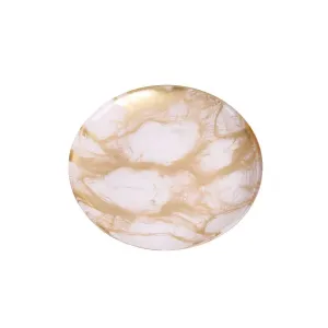 Classic Touch Gold White Marble Dessert Plates 6.5" 4pc