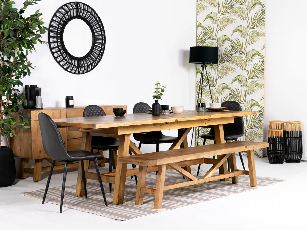 Como Extendable Dining Table (180cm - 240cm) & Grey Dallas Dining Chairs