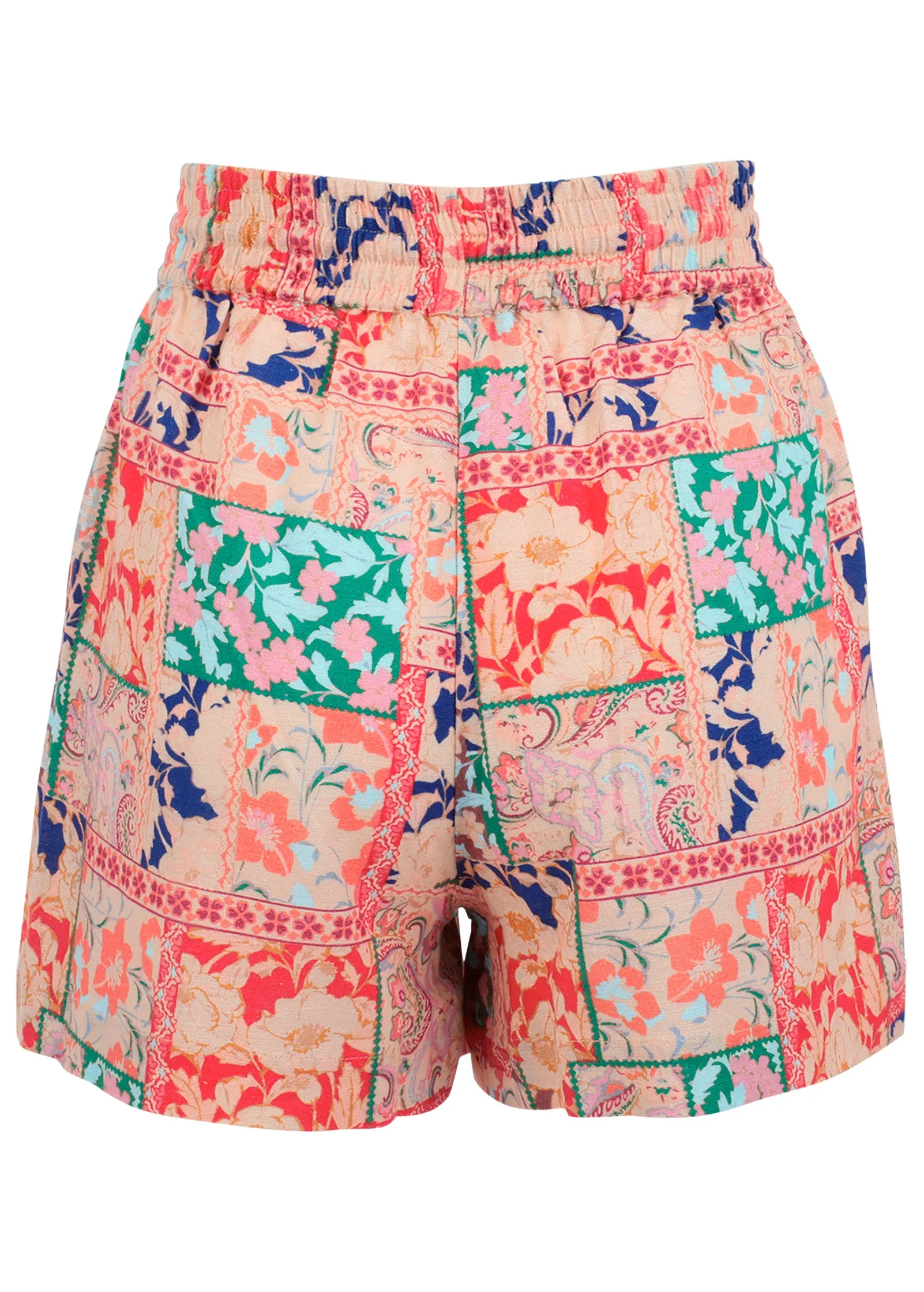 Cotton Linen Easy Shorts - Venetian Patchwork