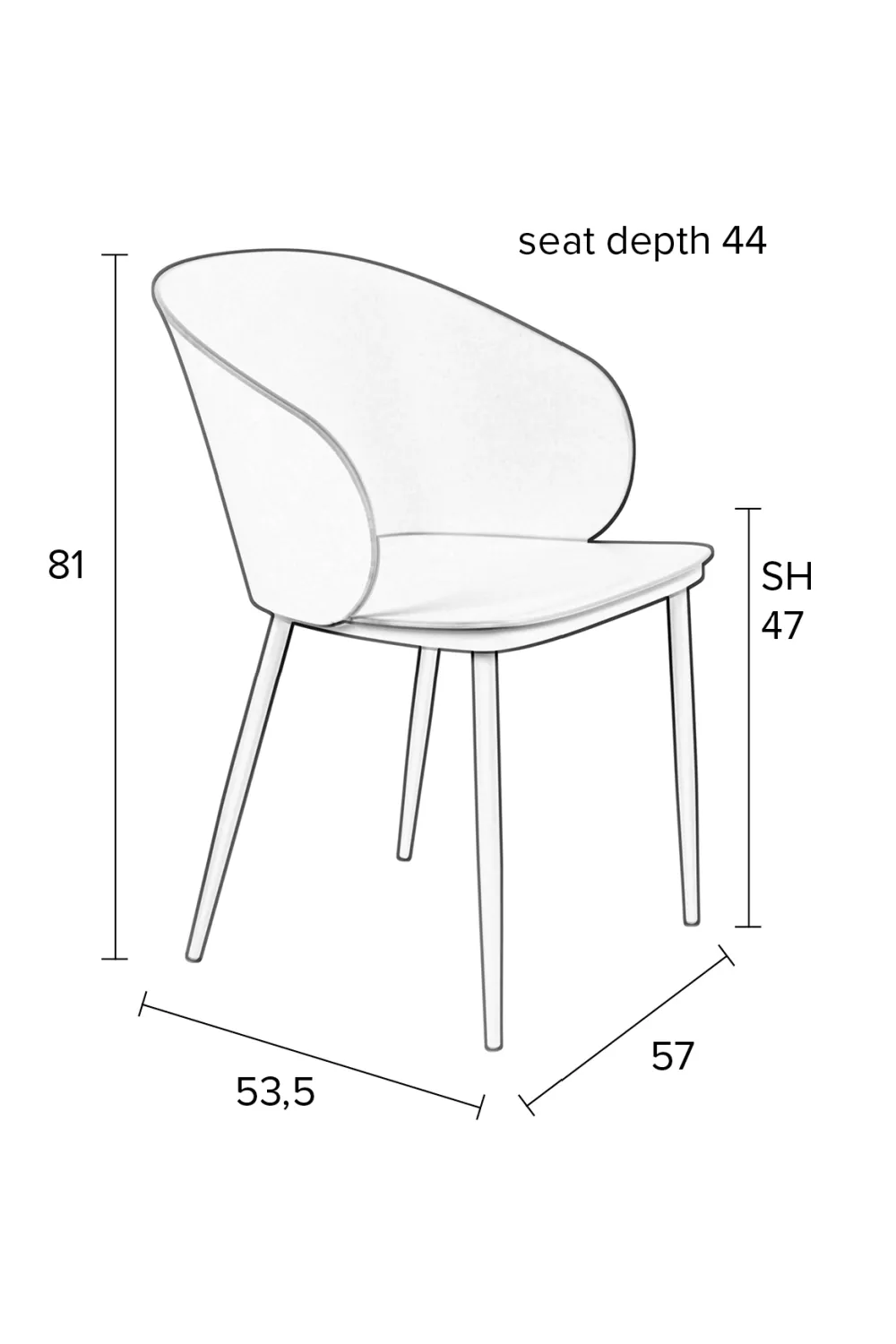 Curvy White Dining Chairs (2) | DF Gigi