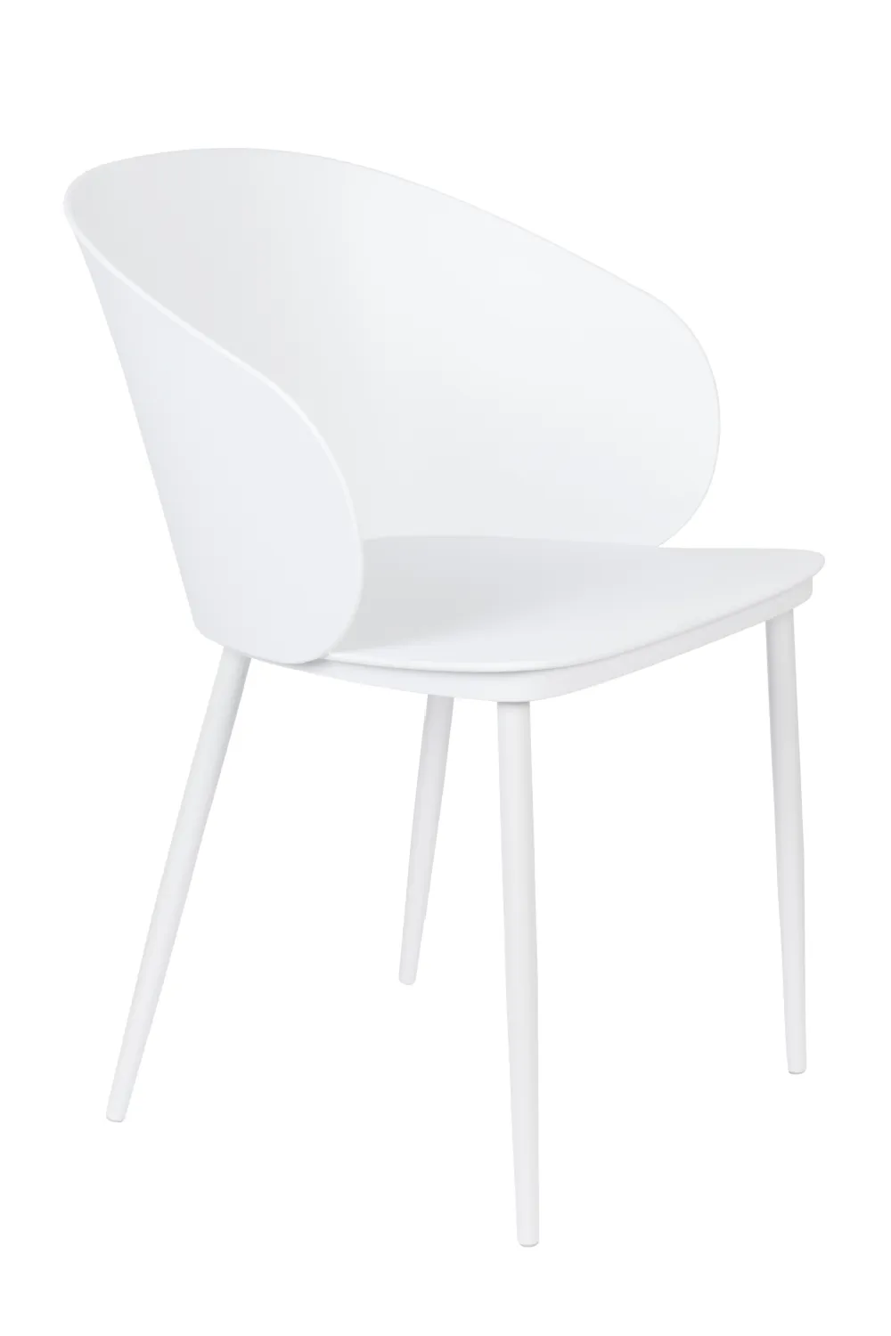 Curvy White Dining Chairs (2) | DF Gigi