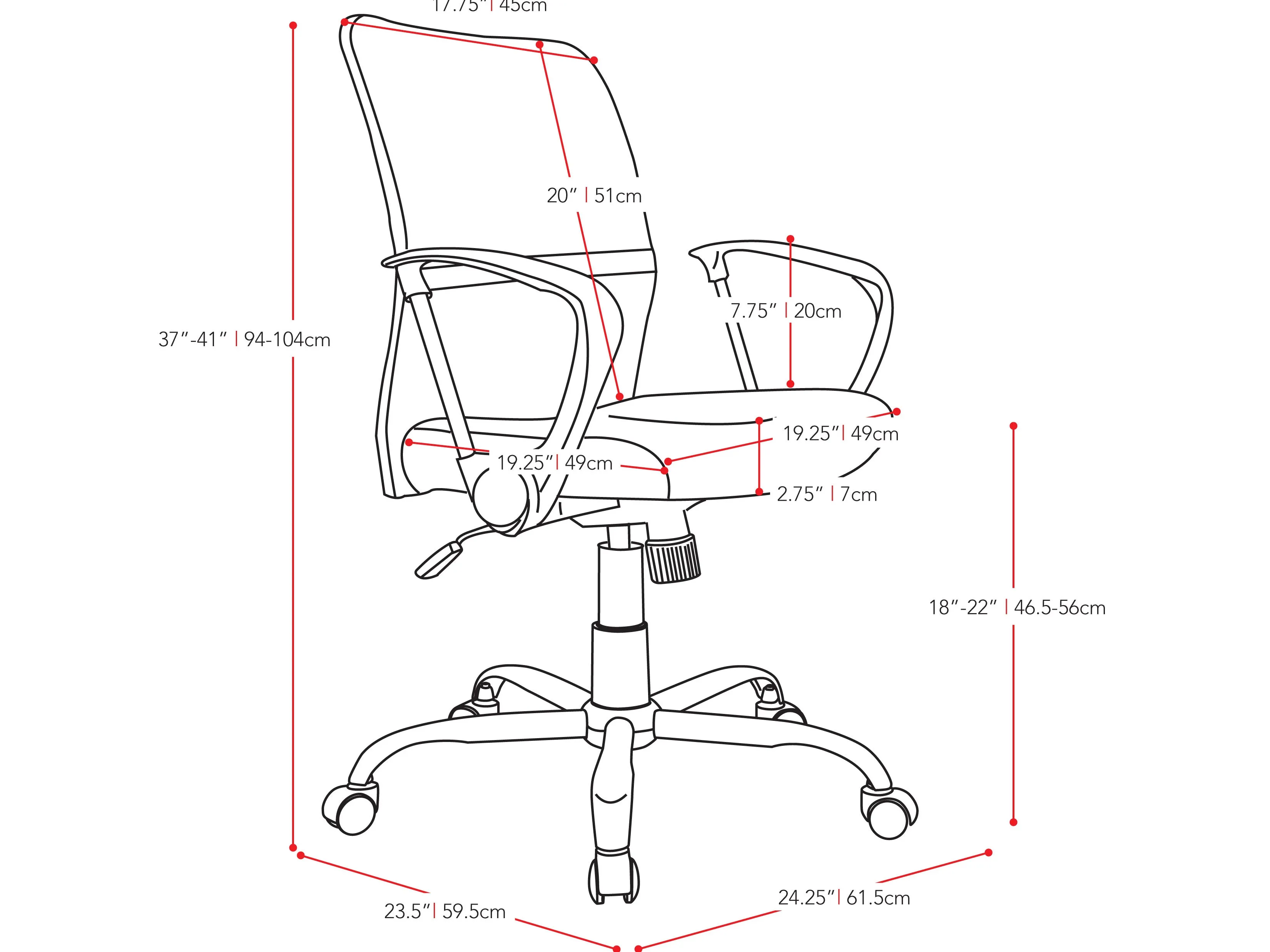 Dark Grey Fabric Office Chair