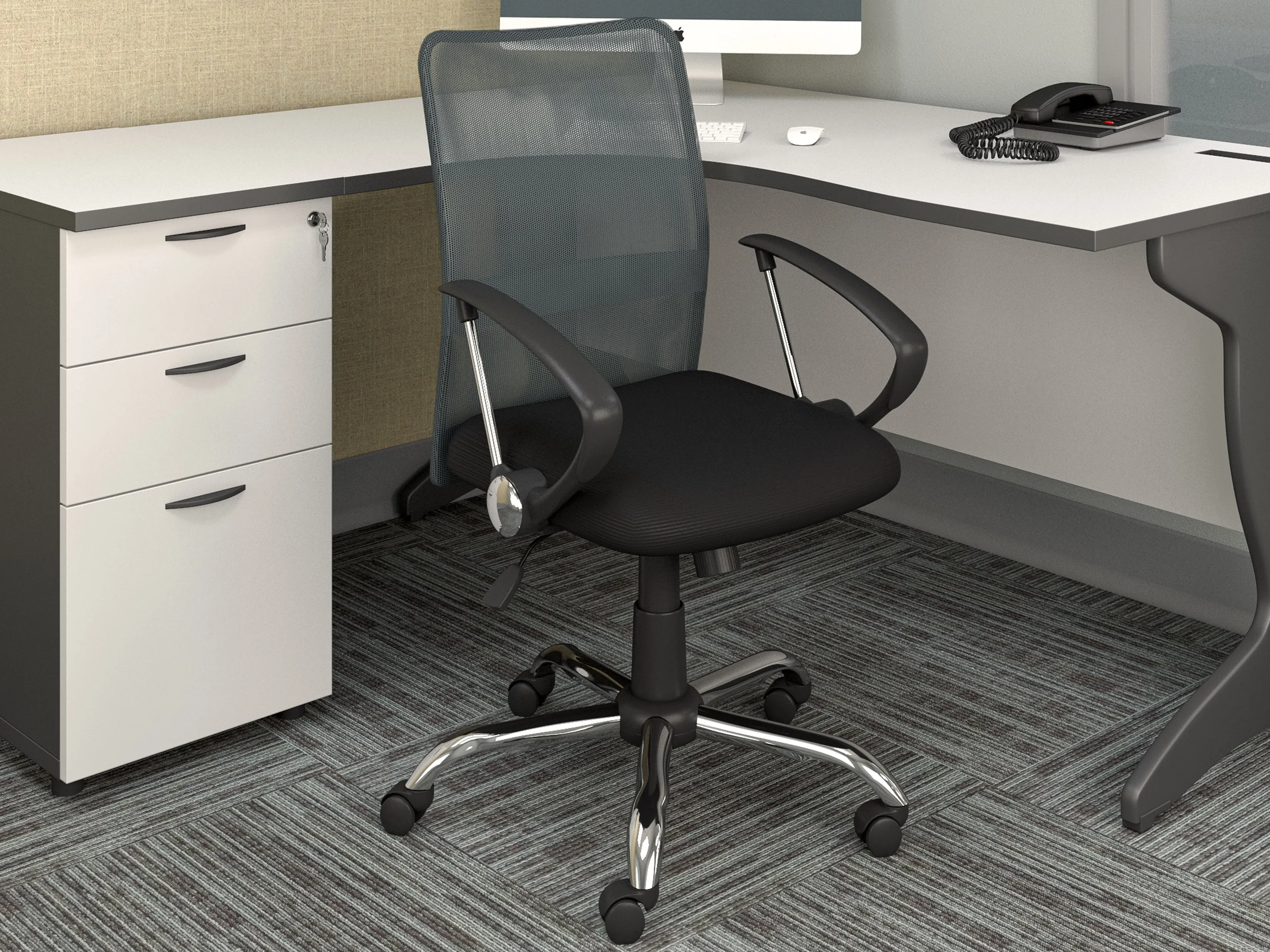 Dark Grey Fabric Office Chair