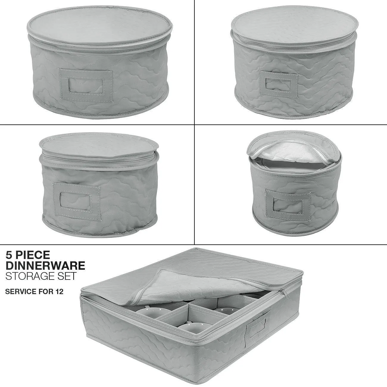 Dinnerware Storage Set Serves 12 (5 Pack)