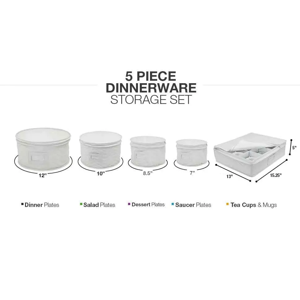 Dinnerware Storage Set Serves 12 (5 Pack)