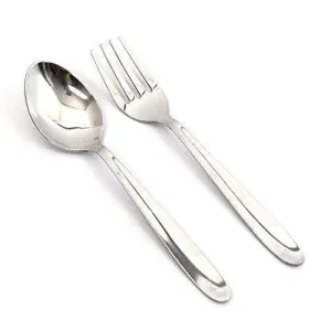 Embassy (Classic by Embassy) 12-Pieces Cutlery Set - 6 Baby Spoons & 6 Baby Forks (Sigma, 17 Gauge, Stainless Steel)