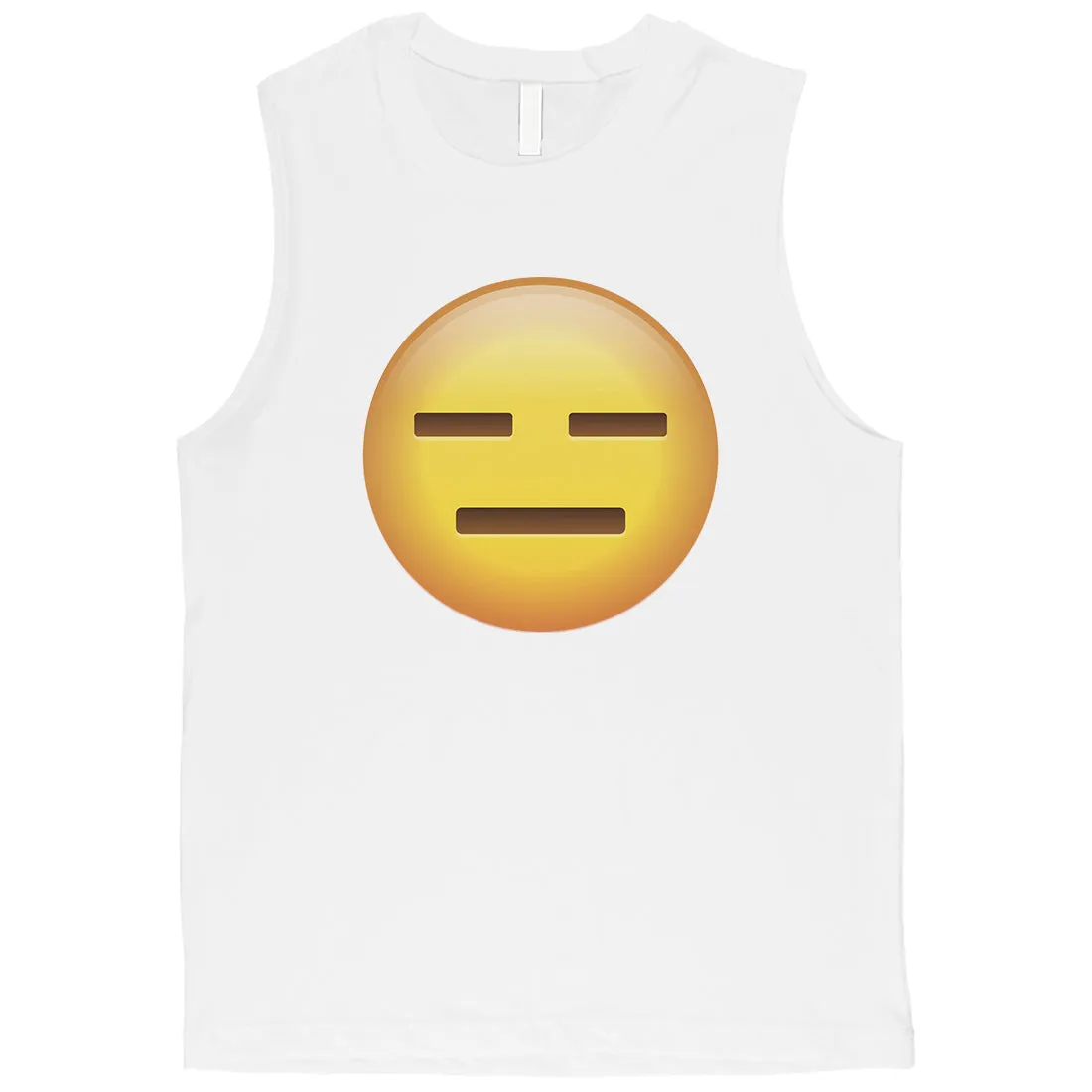 Emoji-Emotionless Mens Basic Mood Fun Best Muscle Shirt Friend Gift