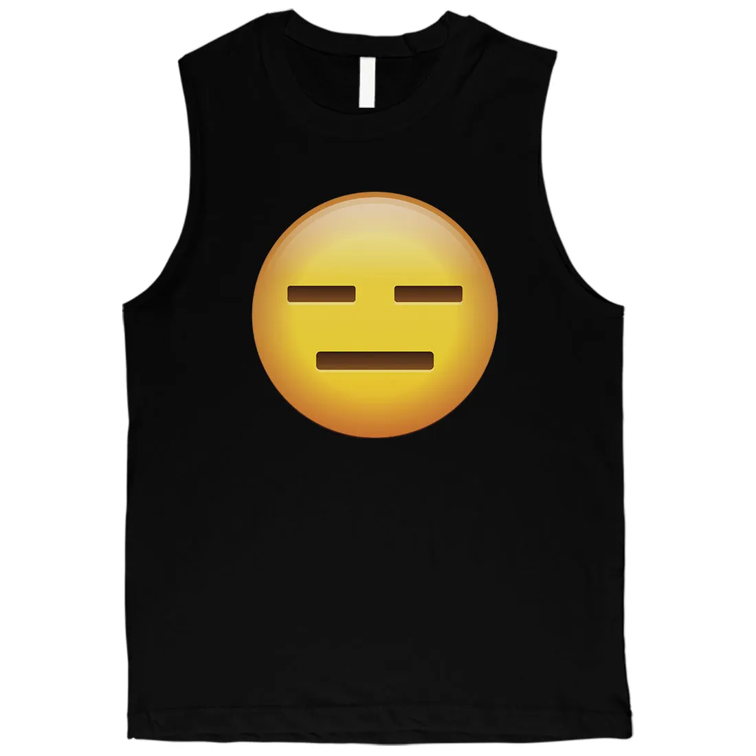 Emoji-Emotionless Mens Basic Mood Fun Best Muscle Shirt Friend Gift