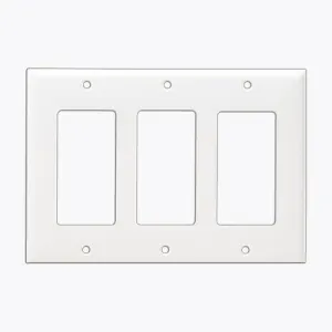 Enerlites White Colored 3-Gang Decorator/GFCI Plastic Wall plates