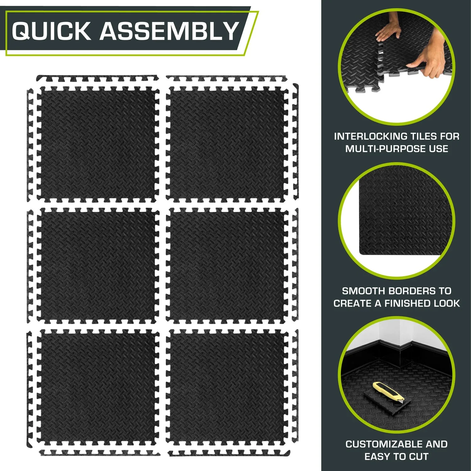 Exercise Puzzle Mat 1/2-in, 24 Sq Ft