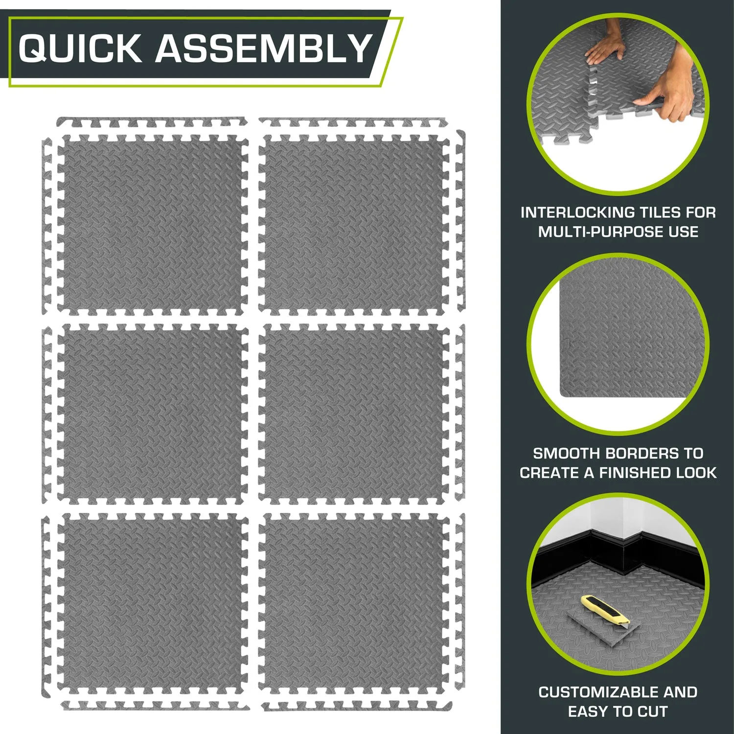 Exercise Puzzle Mat 1/2-in, 24 Sq Ft