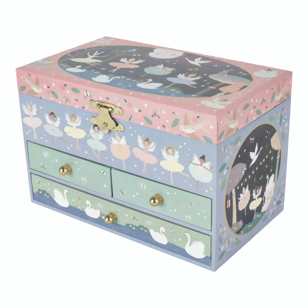 Floss & Rock Musical Jewellery Box with 3 Drawers - Enchanted