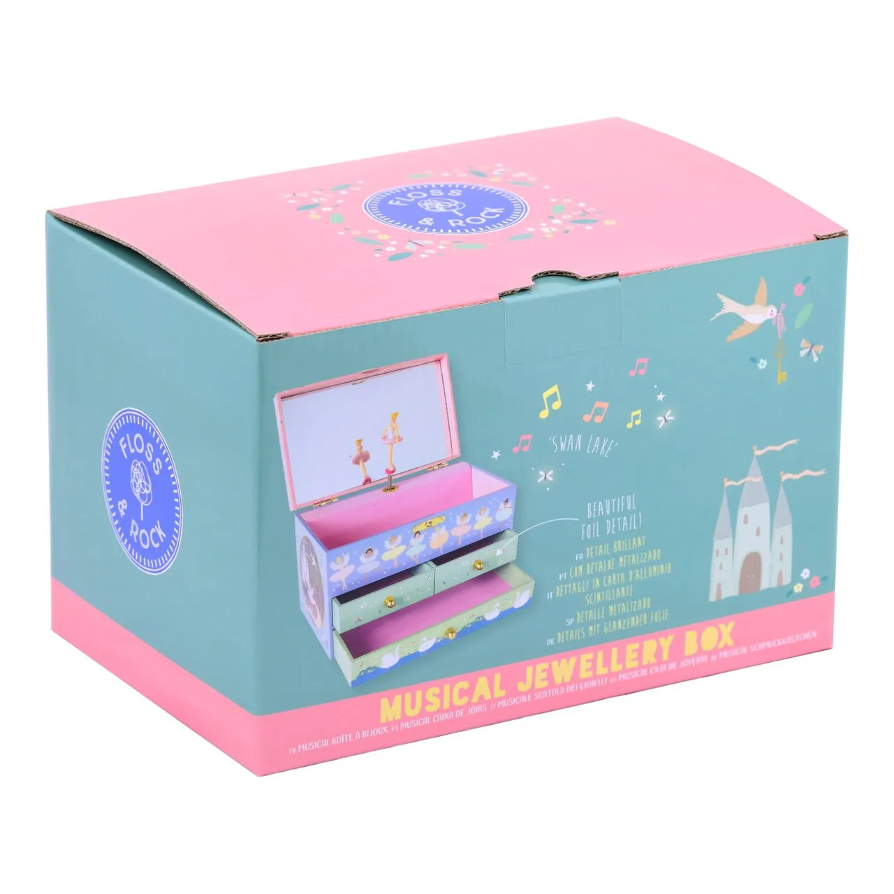 Floss & Rock Musical Jewellery Box with 3 Drawers - Enchanted