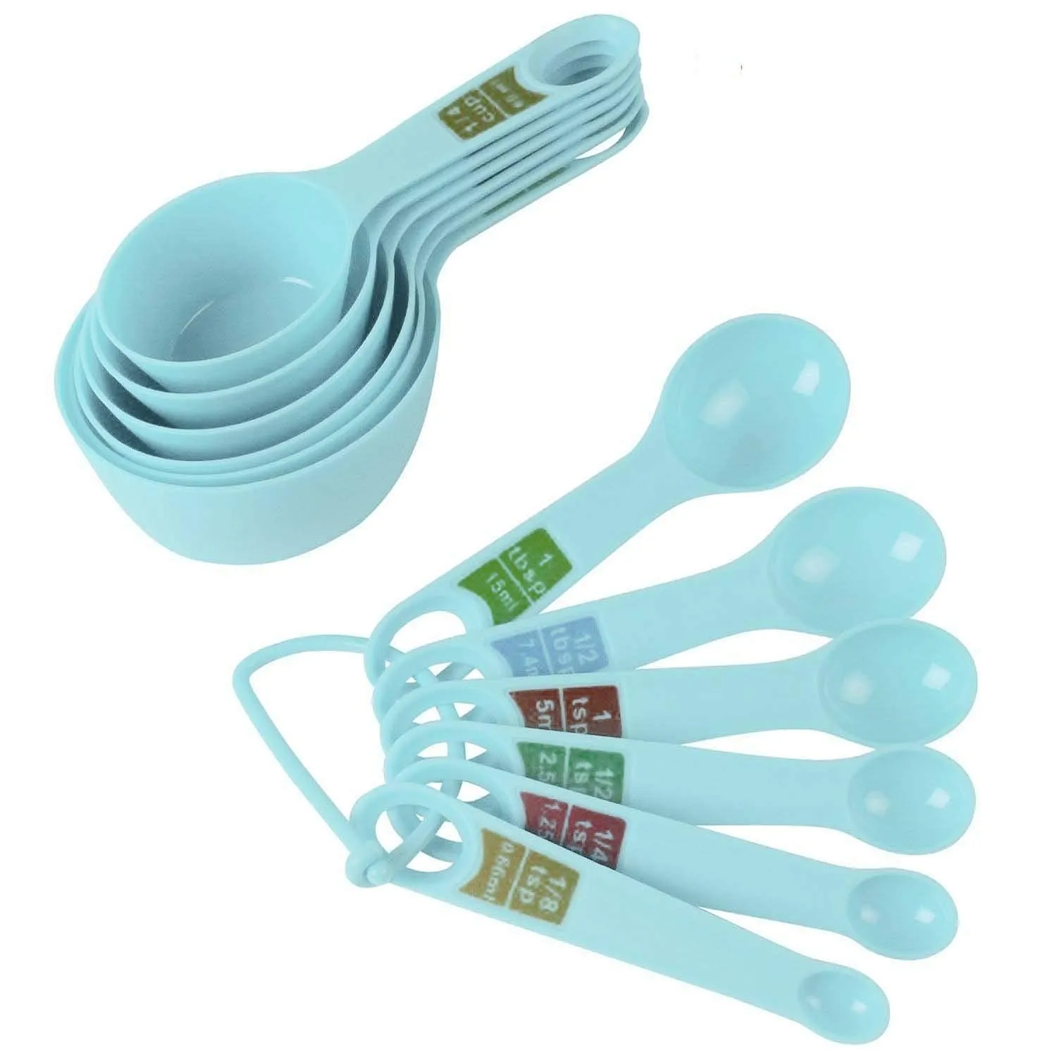 FreshDcart sky blue Measuring Cup & Spoons for Baking 12 PCs, Cooking,Cake Kitchen Measuring Spoon