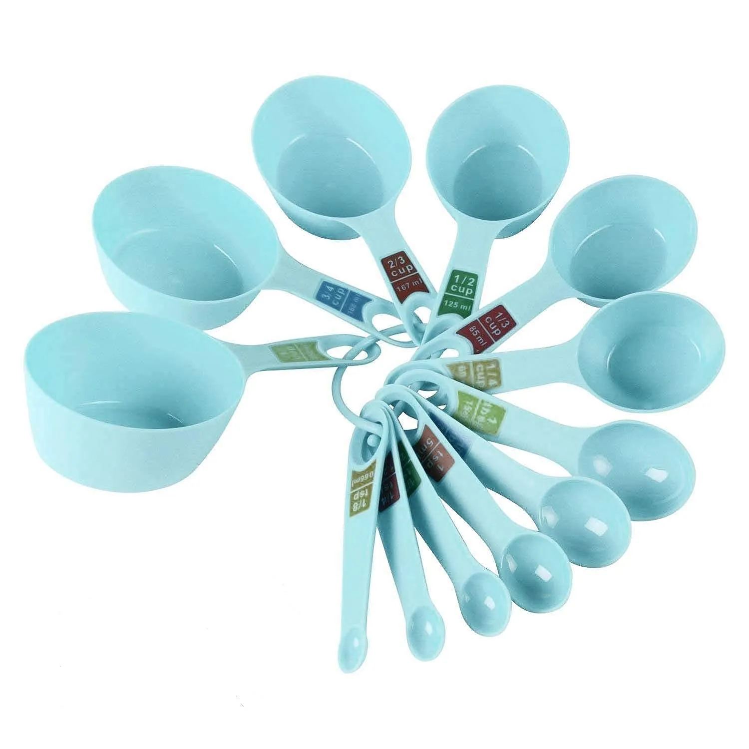 FreshDcart sky blue Measuring Cup & Spoons for Baking 12 PCs, Cooking,Cake Kitchen Measuring Spoon