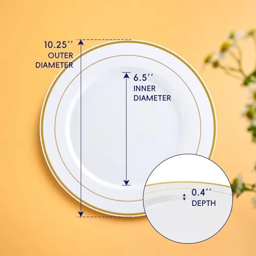 Gold&Silver Rim Plastic(PS) Plates