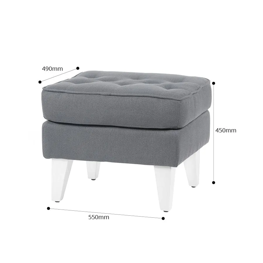 Isla Ottoman Grey White Legs