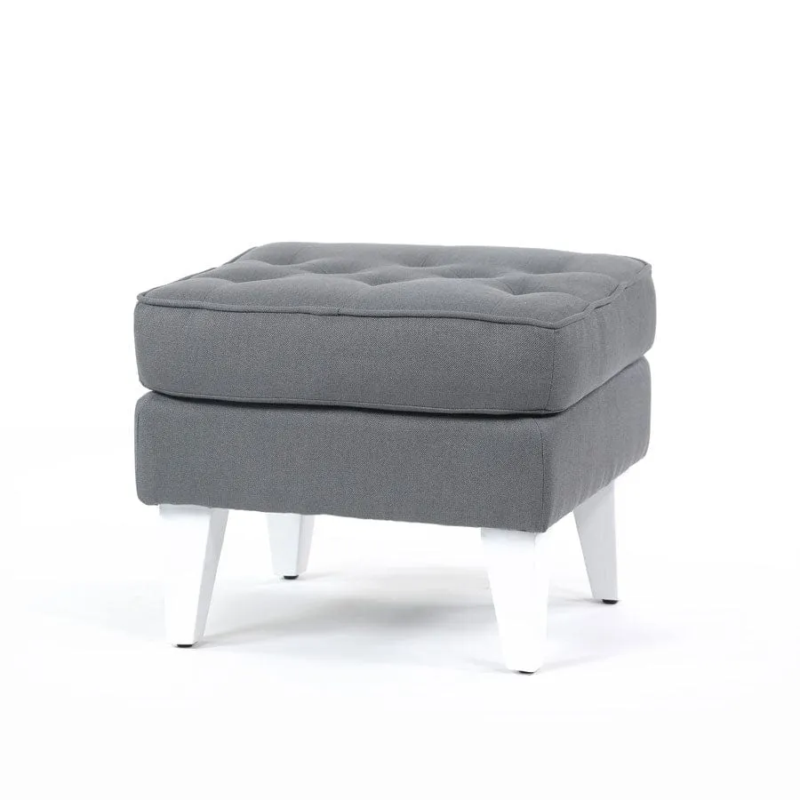 Isla Ottoman Grey White Legs