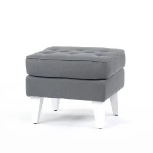 Isla Ottoman Grey White Legs