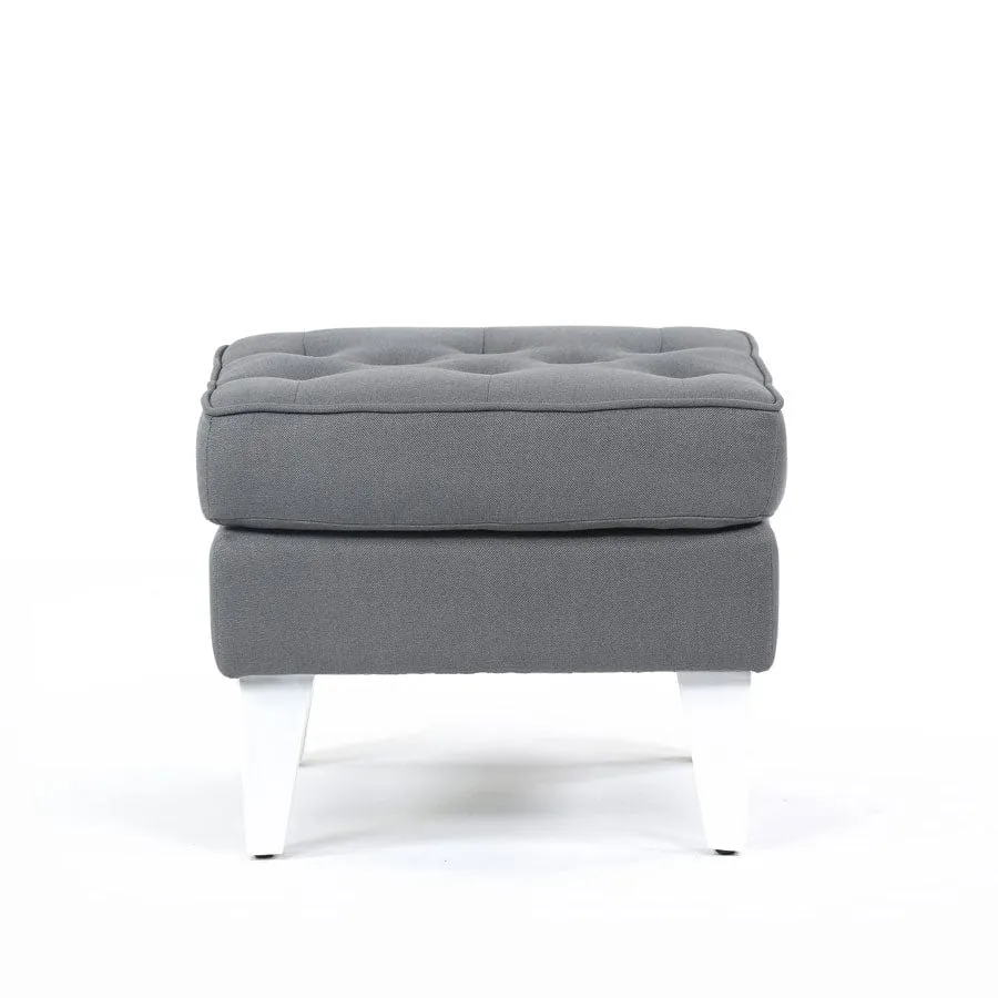 Isla Ottoman Grey White Legs