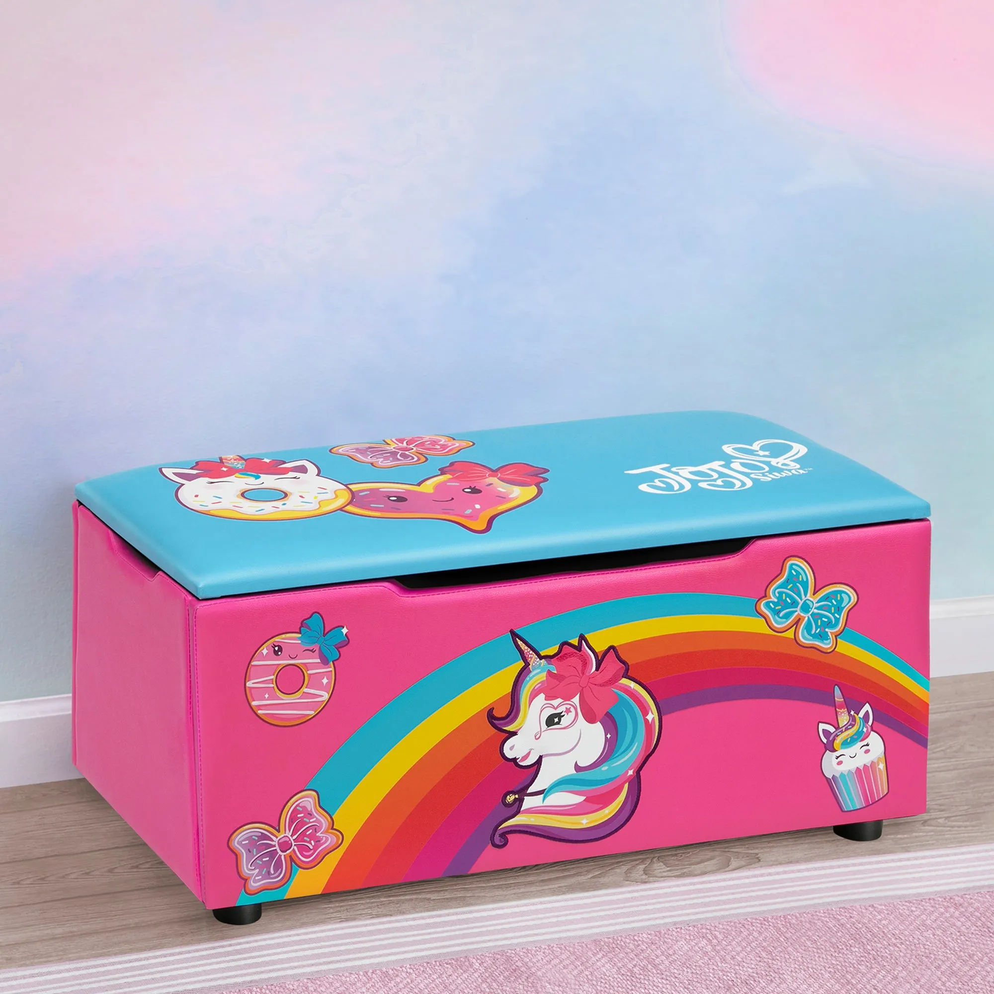 JoJo Siwa Upholstered Storage Bench for Kids