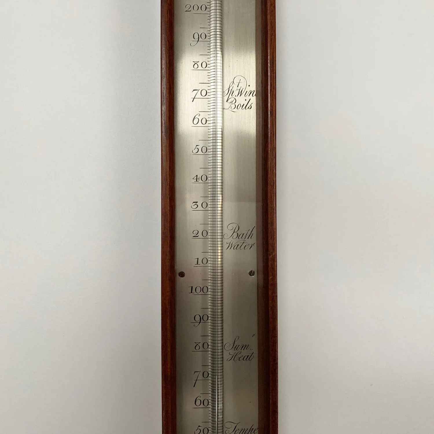 Large Eighteenth Century Mahogany Wall Thermometer by Polti of Exon