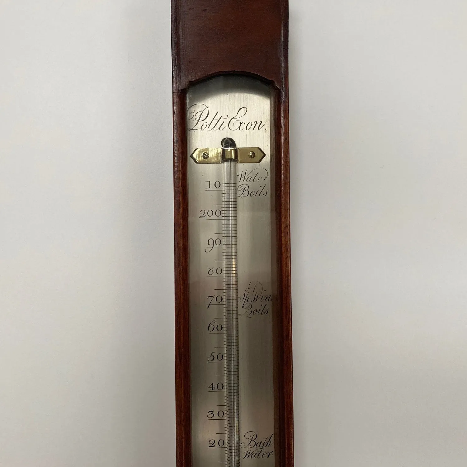 Large Eighteenth Century Mahogany Wall Thermometer by Polti of Exon