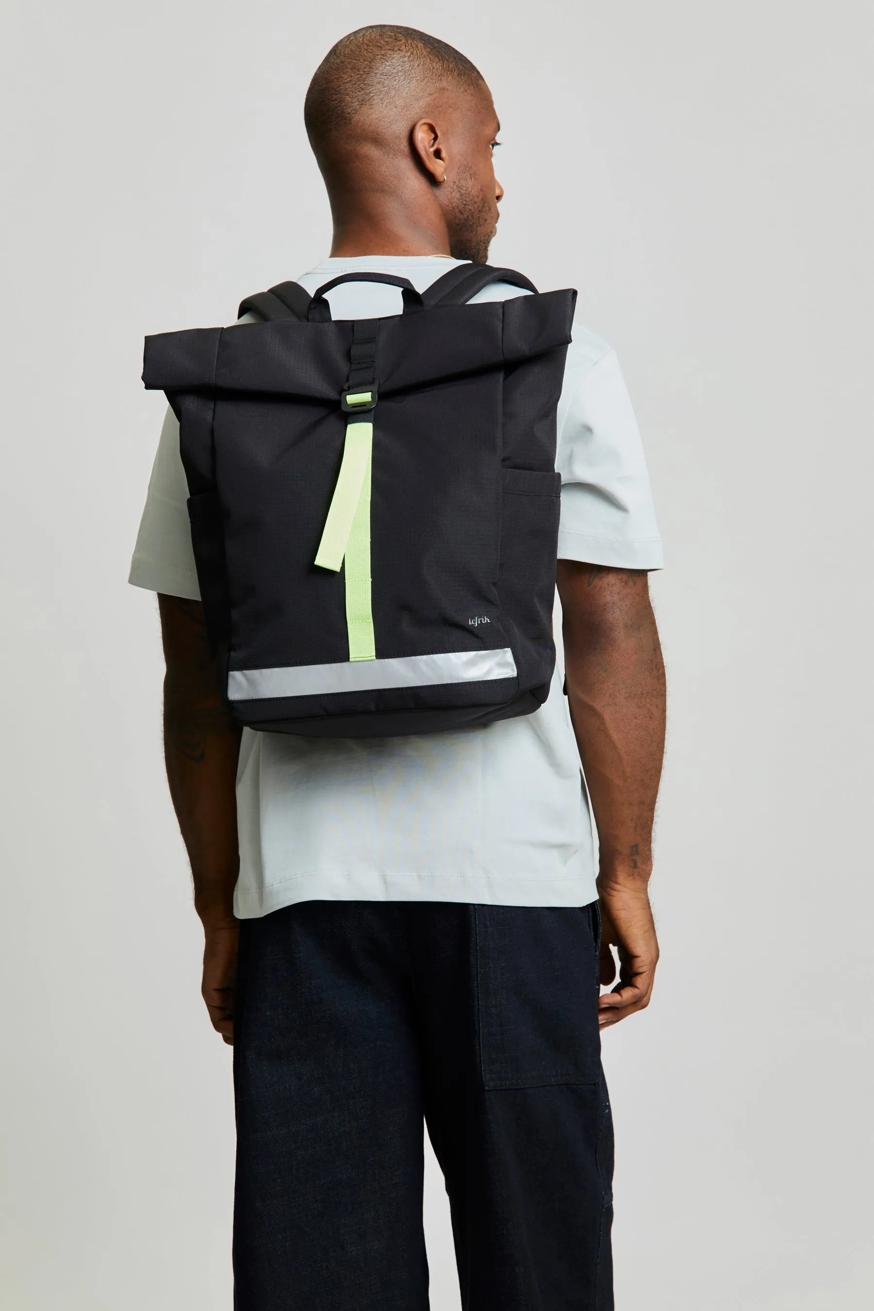 Lars Roll Backpack Black Lime Vandra