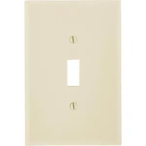 Leviton 1-Gang Plastic Oversized Toggle Switch Wall Plate, Ivory